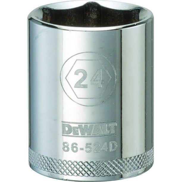 DEWALT 1/2 6 PT Standard Socket 24MM DWMT86524B 